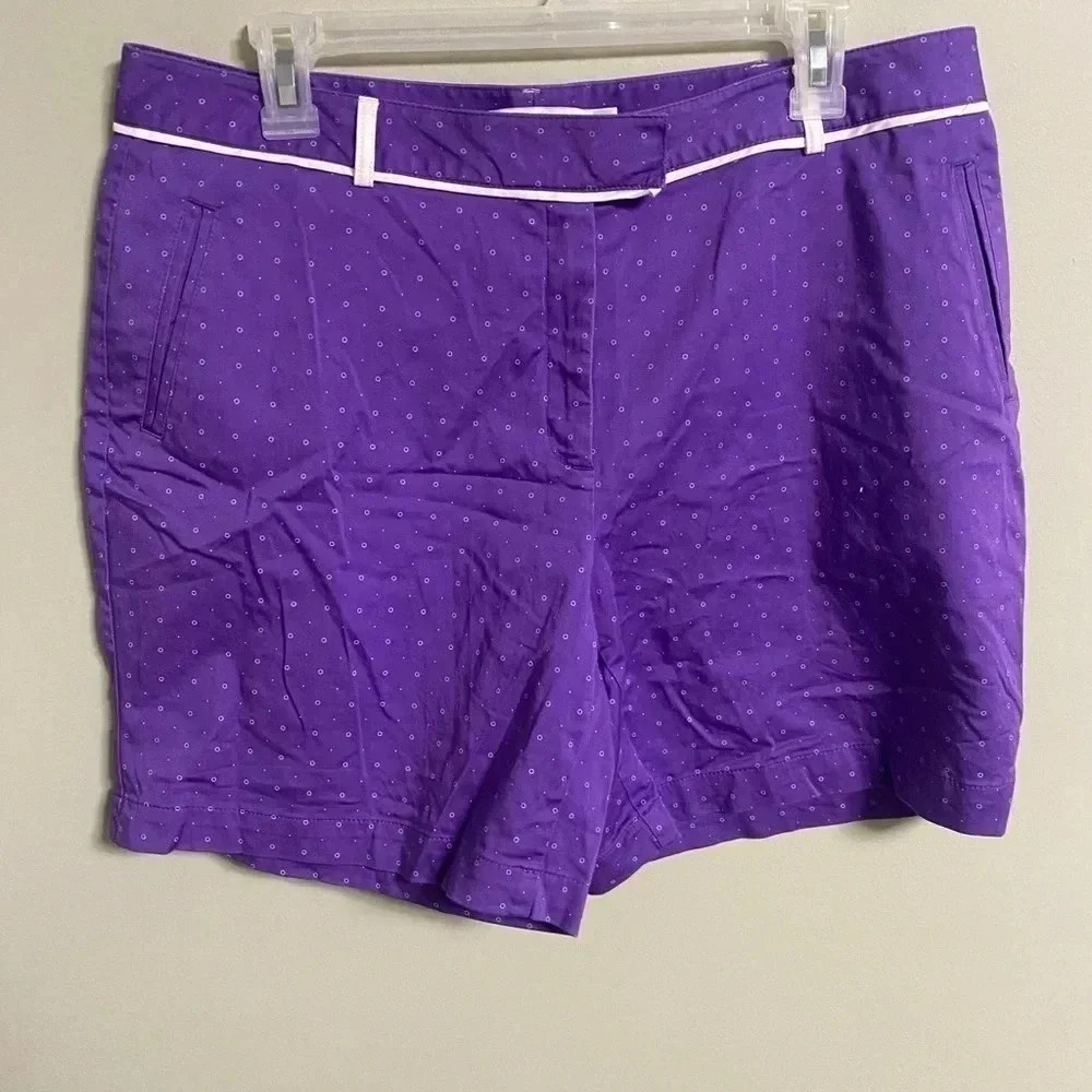 Lady Hagen Golf Casablanca Shorts Deep Lavender Purple Dots Women’s Size 12